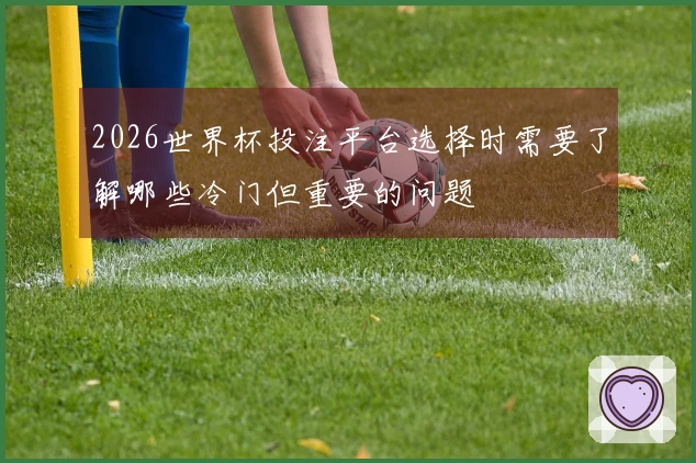 2026世界杯投注平台选择时需要了解哪些冷门但重要的问题